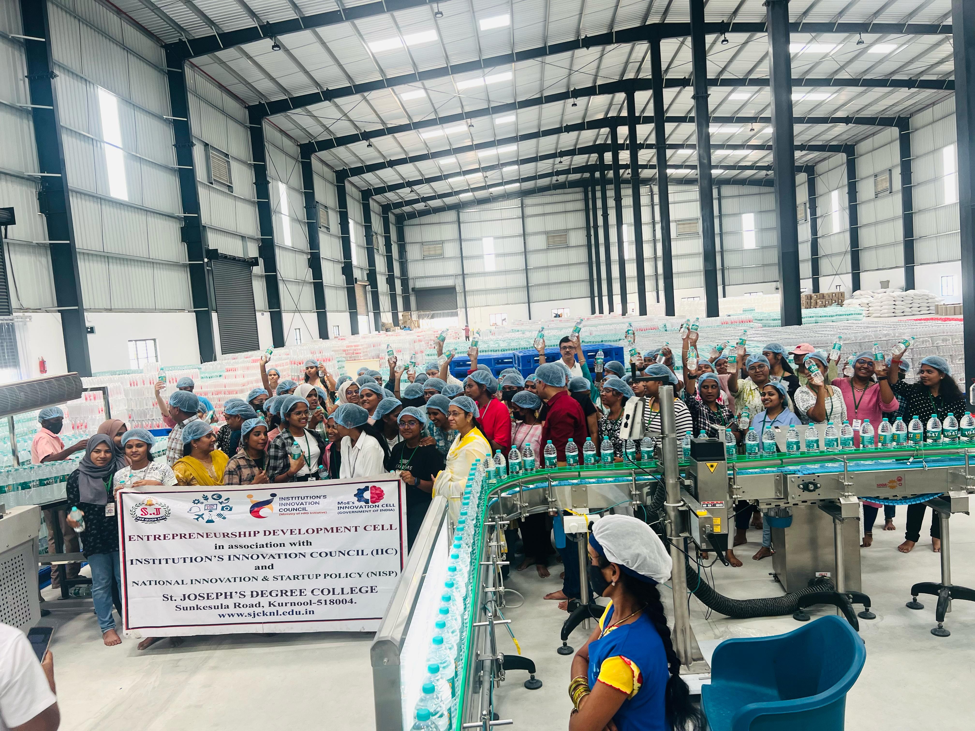 Students arriving at the factory